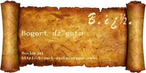 Bogert Ágota névjegykártya